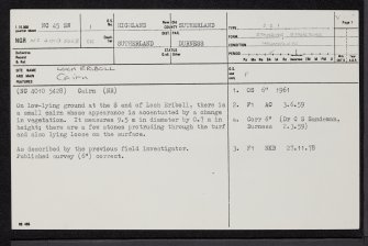 Loch Eriboll, NC45SW 1, Ordnance Survey index card, page number 1, Recto