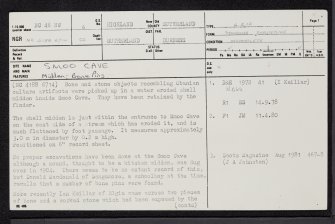 Smoo Cave, NC46NW 6, Ordnance Survey index card, page number 1, Recto