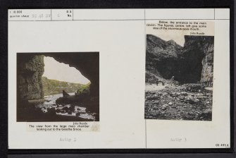 Smoo Cave, NC46NW 6, Ordnance Survey index card, Recto