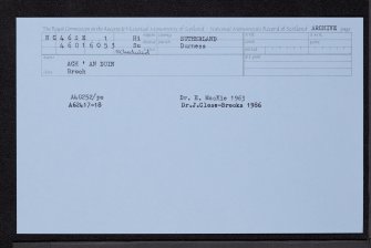 Ach' An Duin, NC46SE 1, Ordnance Survey index card, Recto