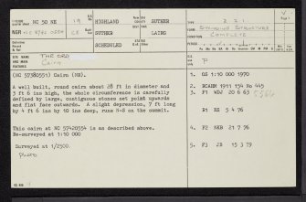 The Ord, NC50NE 19, Ordnance Survey index card, page number 1, Recto