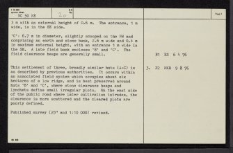 Sydney House, NC50NE 20, Ordnance Survey index card, page number 2, Verso