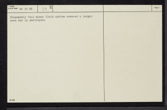 Broomhill, NC50NE 29, Ordnance Survey index card, page number 2, Verso