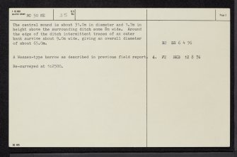 Knock Dhu, NC50NE 35, Ordnance Survey index card, page number 2, Verso