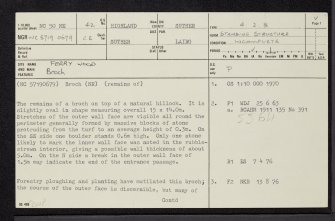 Ferry Wood, NC50NE 42, Ordnance Survey index card, page number 1, Recto