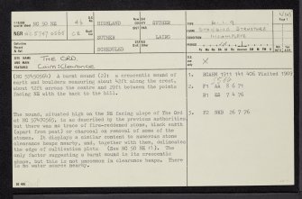The Ord, NC50NE 46, Ordnance Survey index card, page number 1, Recto