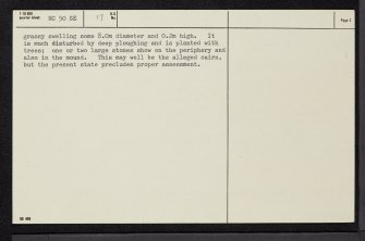 Druim Baile Fuir, NC50SE 17, Ordnance Survey index card, page number 2, Verso