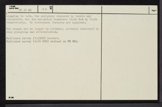 Gruids Wood, NC50SE 23, Ordnance Survey index card, page number 2, Verso