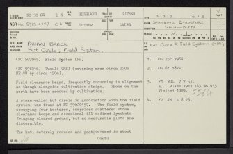 Rhian Breck, NC50SE 28, Ordnance Survey index card, page number 1, Recto