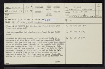 Allt Na Fearna Mor, West, NC50SE 46, Ordnance Survey index card, page number 1, Recto