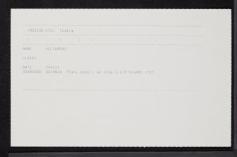 Alltbreac, NC51SE 2, Ordnance Survey index card, Recto