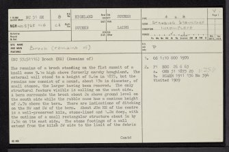 Dalchork, NC51SE 8, Ordnance Survey index card, page number 1, Recto