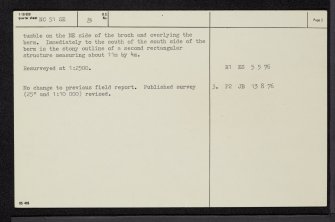 Dalchork, NC51SE 8, Ordnance Survey index card, page number 2, Verso