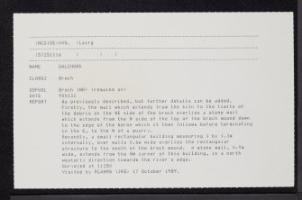 Dalchork, NC51SE 8, Ordnance Survey index card, Recto