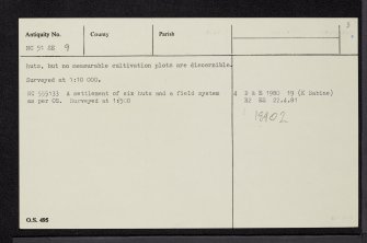 Shinness, NC51SE 9, Ordnance Survey index card, page number 3, Recto