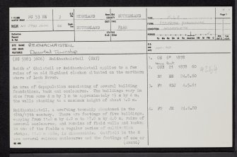 Reidhachaisteil, NC53NE 3, Ordnance Survey index card, page number 1, Recto