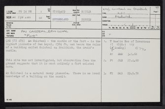 An Caisteal, Ben Loyal, NC54NE 1, Ordnance Survey index card, page number 1, Recto