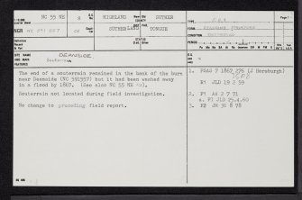 Deanside, NC55NE 8, Ordnance Survey index card, page number 1, Recto