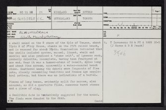 Achuvoldrach, NC55NE 21, Ordnance Survey index card, page number 1, Recto