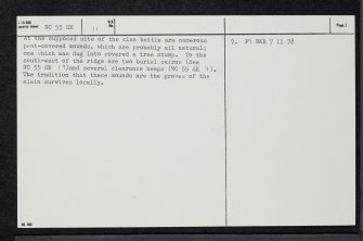 Carn Fada, NC55SE 11, Ordnance Survey index card, page number 2, Verso