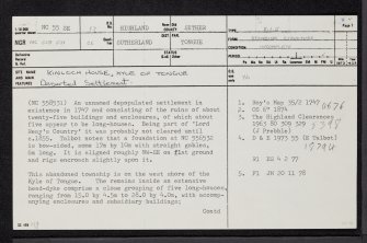 Kinloch, NC55SE 17, Ordnance Survey index card, page number 1, Recto
