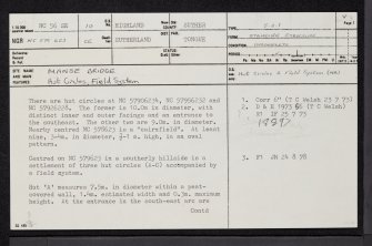 Manse Bridge, NC56SE 10, Ordnance Survey index card, page number 1, Recto