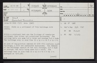 Dola, NC60NW 4, Ordnance Survey index card, page number 1, Recto