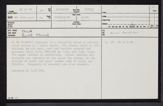 Dola, NC60NW 21, Ordnance Survey index card, page number 1, Recto