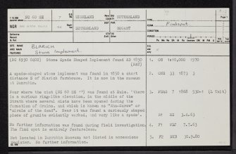 Blarich, NC60SE 7, Ordnance Survey index card, page number 1, Recto