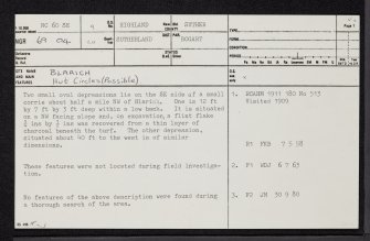 Blarich, NC60SE 9, Ordnance Survey index card, page number 1, Recto