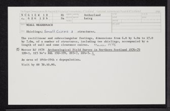 Meall Meadhonach, NC61SW 10, Ordnance Survey index card, Recto