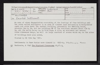 Alltnaba, NC62NW 1, Ordnance Survey index card, Recto