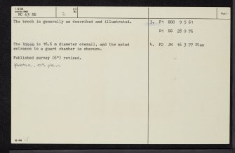 Coill'Ach A' Chuil, Loch Naver, NC63NE 2, Ordnance Survey index card, page number 2, Verso