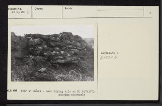 Ach A' Chuil, NC63NE 3, Ordnance Survey index card, page number 2, Verso