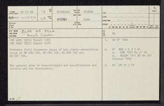 Blar Na Fola, NC63NE 12, Ordnance Survey index card, page number 1, Recto