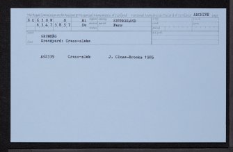 Grumbeg, NC63NW 8, Ordnance Survey index card, Recto