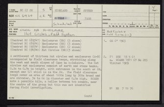 Cnoc Na H-Iolaire, NC63SE 5, Ordnance Survey index card, page number 1, Recto