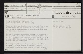 Allt Achadh Nam Preas, NC64SE 7, Ordnance Survey index card, page number 1, Recto