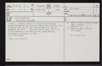 Langdale, NC64SE 22, Ordnance Survey index card, page number 1, Recto
