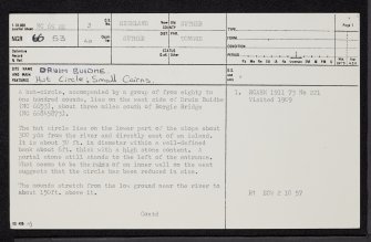 Druim Buidhe, NC65SE 3, Ordnance Survey index card, page number 1, Recto