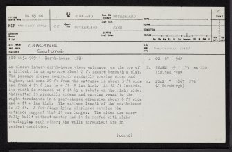 Loch Loyal, NC65SW 7, Ordnance Survey index card, page number 1, Recto