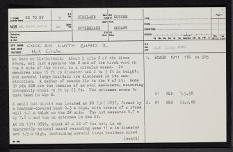 Cnoc An Liath Bhaid, NC70NW 8, Ordnance Survey index card, page number 1, Recto