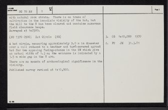 Cnoc An Liath Bhaid, NC70NW 8, Ordnance Survey index card, page number 2, Verso
