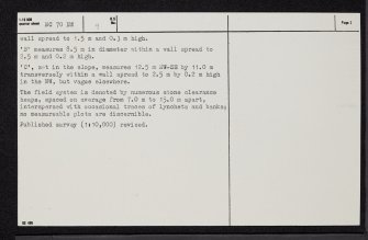 Cnoc Cairaidh, NC70NW 9, Ordnance Survey index card, page number 2, Verso