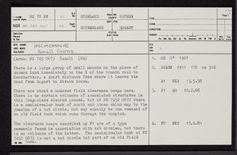 Inchomnie, NC70NW 11, Ordnance Survey index card, page number 1, Recto