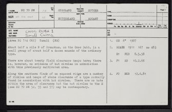 Cnoc Dubh, NC70NW 14, Ordnance Survey index card, page number 1, Recto