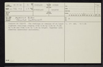 Morvich Burn, NC70SE 2, Ordnance Survey index card, page number 1, Recto