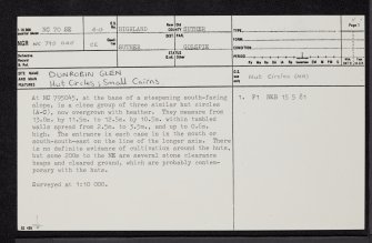 Dunrobin Glen, NC70SE 40, Ordnance Survey index card, page number 1, Recto