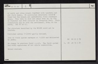 Blairmore, NC70SW 1, Ordnance Survey index card, page number 2, Verso