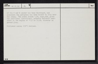 Balclaggan, NC70SW 4, Ordnance Survey index card, page number 2, Verso